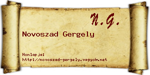 Novoszad Gergely névjegykártya